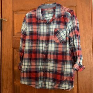 Button down plaid shirt